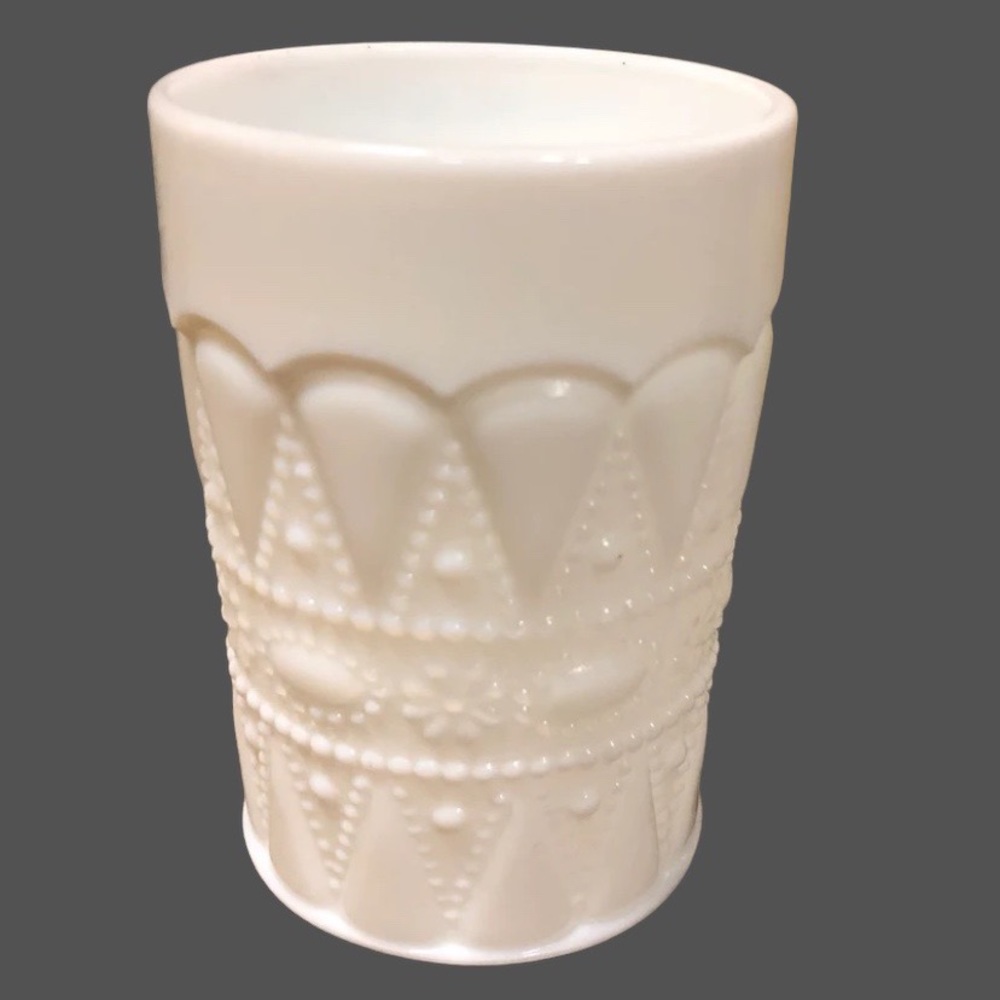 Milk Glass Kemple Lace & Dewdrop Glass